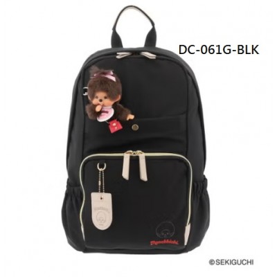 DC-061-BKC Monchhichi Backpack with Girl Mascot W28 × H43 × D13.5cm - Black