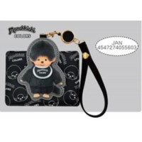 M010-10C Monchhichi Passcase Card Case with Strap BLACK