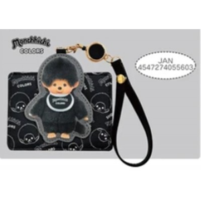 M010-10C Monchhichi Passcase Card Case with Strap BLACK M010-10C Monchhichi Passcase Card Case with Strap BLACK