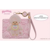 M010-10D Monchhichi Passcase Card Case with Strap PINK