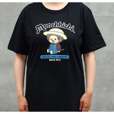 MO1162-262LBLK Monchhichi Mon Mon Farm 100% Cotton Adult Tee Black L Size  