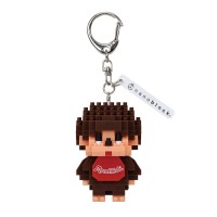 NFG-52 Monchhichi 6cm Plastic Nanoblock Keychain - Brown