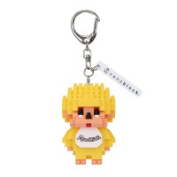 NFG-53 Monchhichi 6cm Plastic Nanoblock Keychain - YELLOW