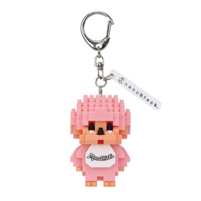 NFG-54 Monchhichi 6cm Plastic Nanoblock Keychain - PINK