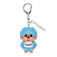 NFG-55 Monchhichi 6cm Plastic Nanoblock Keychain - BLUE
