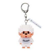 NFG-56 Monchhichi 6cm Plastic Nanoblock Keychain - WHITE