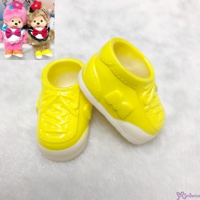 Monchhichi S Size Doll Shoes Sneaker Yellow 正版 運動鞋仔 XA57-D