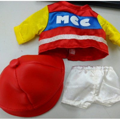 XA89 Monchhichi S Size Fashion Outfit - Horse Racing Jockey Suit RED with Red Helmet 