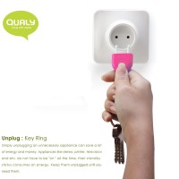 QL10076-PINK QUALY Living Styles Unplug Key Ring Keyring Holder