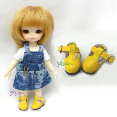 SBB002YEW Middie Blythe Obitsu 11cm Figure 2.2cm Doll Shoes Maryjane Yellow 