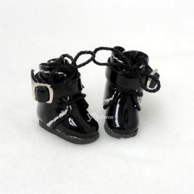 SBB006BLK Mimiwoo 2.2cm Doll Shoes Buckle Boots BLACK fit Middle Blythe Obitsu 11cm body