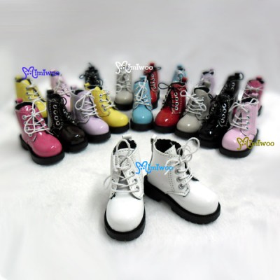 SHM049WHE  MSD Obitsu 60cm Doll Boots High Hill Shoes Grey White 