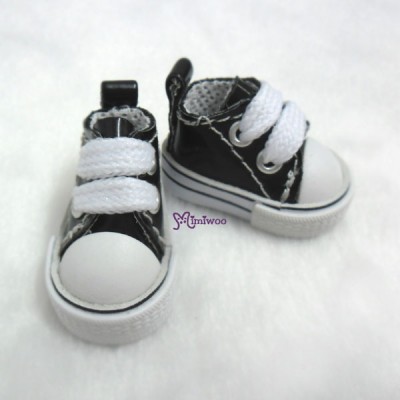 SHP125BLK 1/6 Bjd Neo B Doll PU Leather MICRO Shoes Sneaker Black