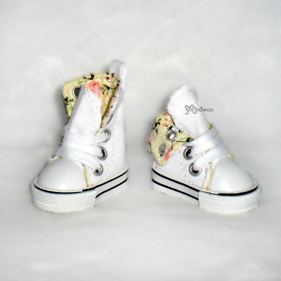 SHU059WHE Yo-SD Albu Dog TY doll bjd Shoes Denim Folded Boots White SHU059WHE Yo-SD Albu Dog TY doll bjd Shoes Denim Folded Boots White