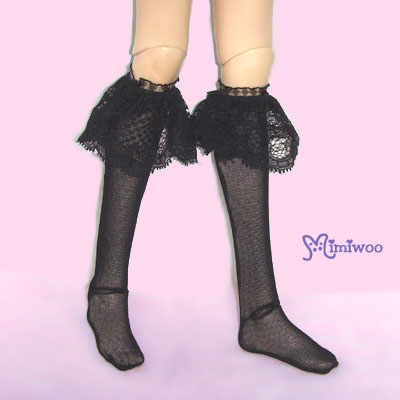 TMS014BLK MSD DOC 1/4 bjd Doll Lace Lolita Stockings Black