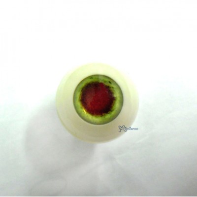 VA16C02 MSD 1/4 Bjd Round Acrylic Meta Doll Eye 16mm Green w Red Iris