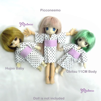 WHB002WHE Hujoo Baby OB 11cm Doll Yukata White