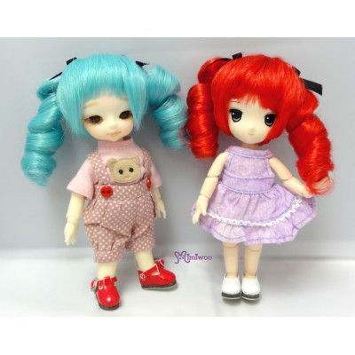 Hujoo Baby Suve Obitsu 21cm Curl Braids Wig Red WM21-2TS-RD