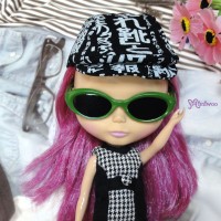 HSM011GRN02 Neo B Doll Mimi Plastic Green Glasses Black Lens