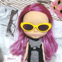 HSM011YEW03 Neo B Doll Mimi Plastic Yellow Glasses Brown Lens HSM011YEW03 Neo B Doll Mimi Plastic Yellow Glasses Brown Lens