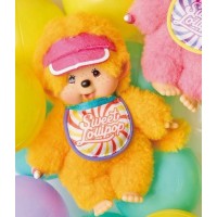 227037 Sweet Lollipop Monchhichi SS Size Keychain Mascot Orange - PRE-ORDER 