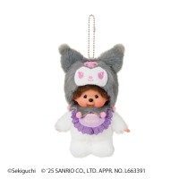 244478 Monchhichi x Kuromi 17cm Keychain Mascot ~ PRE-ORDER ~ 244478 Monchhichi x Kuromi 17cm Keychain Mascot ~ PRE-ORDER ~