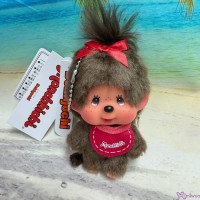 257300 Big Head Monchhichi SS Size Keychain Mascot Brown Girl