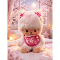 258540 Sekiguchi Monchhichi Baby Bebichhichi 14cm Sakura Flower 10th Anniversary Limited ~ RARE 258540 Sekiguchi Monchhichi Baby Bebichhichi 14cm Sakura Flower 10th Anniversary Limited ~ RARE