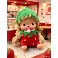 259247 Sekiguchi Monchhichi Baby Bebichhichi 14cm Strawberry ~ RARE 259247 Sekiguchi Monchhichi Baby Bebichhichi 14cm Strawberry ~ RARE
