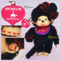 293090  Monchhichi S Size OTONALAB Loving Heart Black ~ RARE ~LAST ONE 