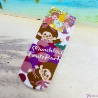353282 Monchhichi Adult Socks 100% Cotton (Size 22-245cm) - Grape