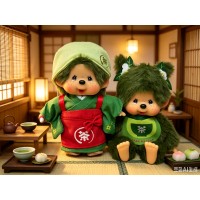 359210+27 Japan Kyoto Limited Monchhichi Mascot SS Size Keychain Matcha Green Tea (PAIR) 359210+27 Japan Kyoto Limited Monchhichi Mascot SS Size Keychain Matcha Green Tea (PAIR)