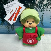 359227 Japan Kyoto Limited Monchhichi Mascot SS Size Keychain Matcha Green Tea - RED