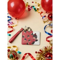 54231 Monchhichi Passcase Card Case with Strap RED ~ NEW ~ 