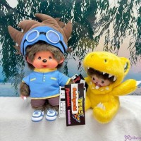 646159+646166 Monchhichi x Digimon S Size Taichi + Bebichhichi Agumon ~ PAIR