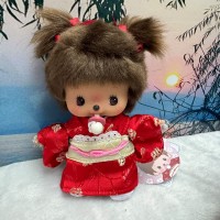 791613 Japan Limited Monchhichi Baby Bebichhichi Plush S Size GIRL Kimono Red