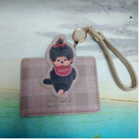 M010-10B Monchhichi Passcase Card Case with Strap Checker Beige M010-10B Monchhichi Passcase Card Case with Strap Checker Beige