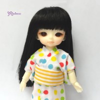 Mimiwoo Hujoo Baby Bjd 4-5" Heat Resistant Long Wig Black 公仔 假髮 WM21-02-BK